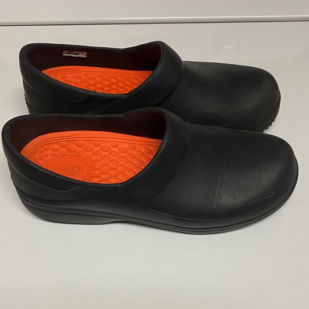 CROCS Black Slip-On Clog with Orange Insole